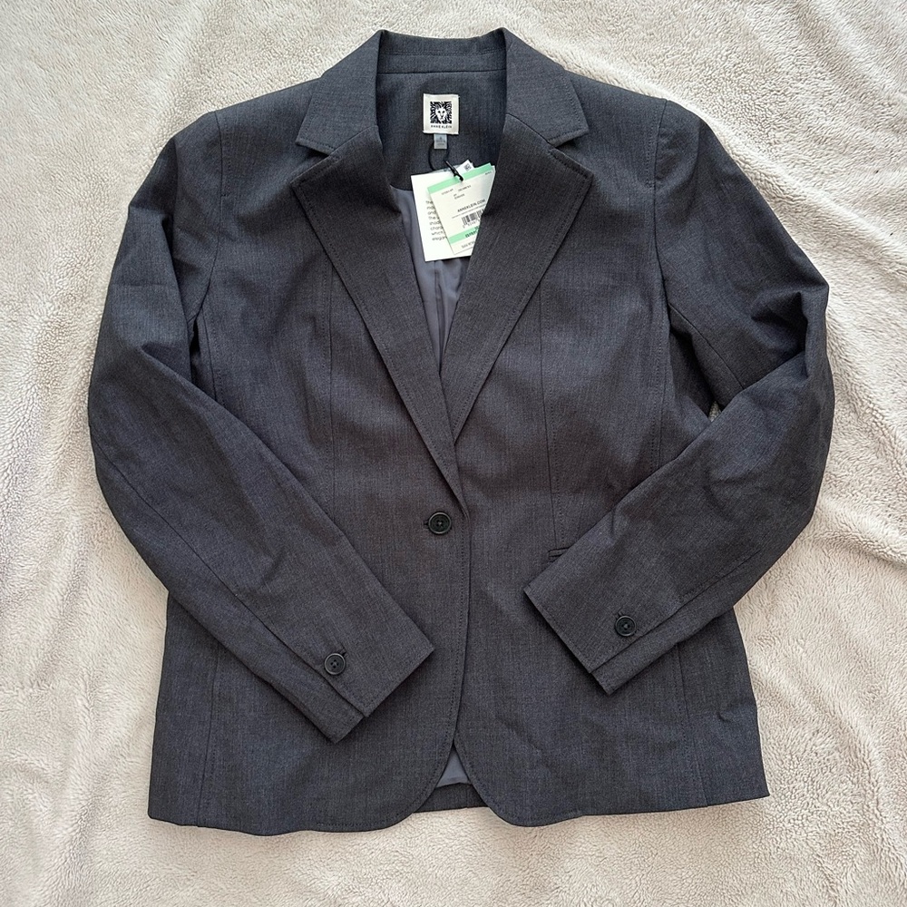 NWT Anne Klein Melange Single Button Suit Jacket Blazer